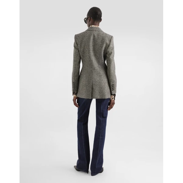 Dolce & Gabbana Single-breasted jacket in dotted wool, view 3