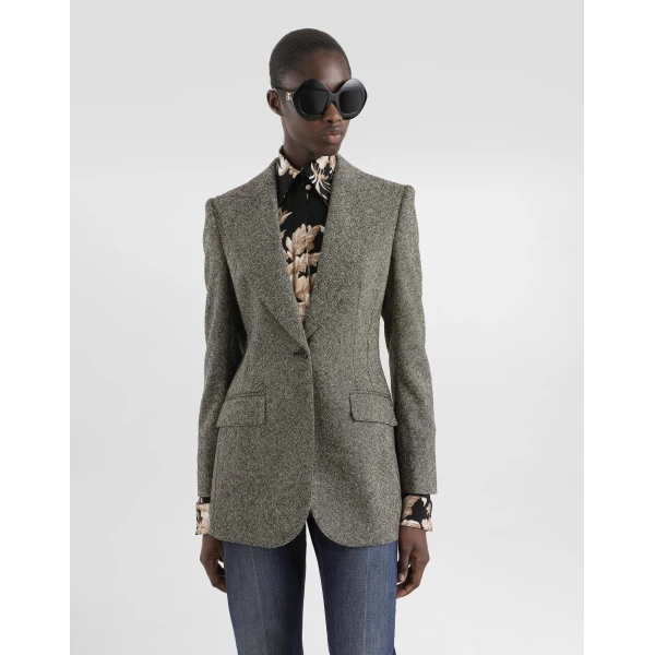 Dolce & Gabbana Single-breasted jacket in dotted wool, view 4