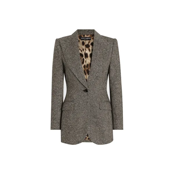 Dolce & Gabbana Single-breasted jacket in dotted wool