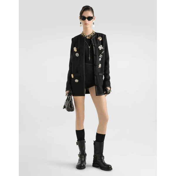 Dolce & Gabbana Single-breasted jacket in double crêpe, view 2