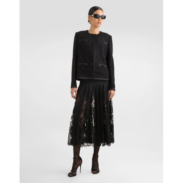 Dolce & Gabbana Single-breasted jacket in double crêpe, view 2