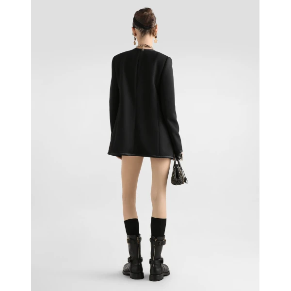 Dolce & Gabbana Single-breasted jacket in double crêpe, view 3