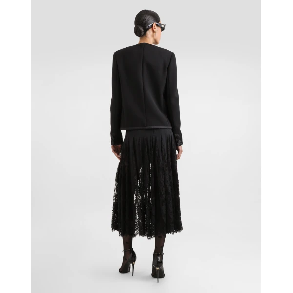 Dolce & Gabbana Single-breasted jacket in double crêpe, view 3