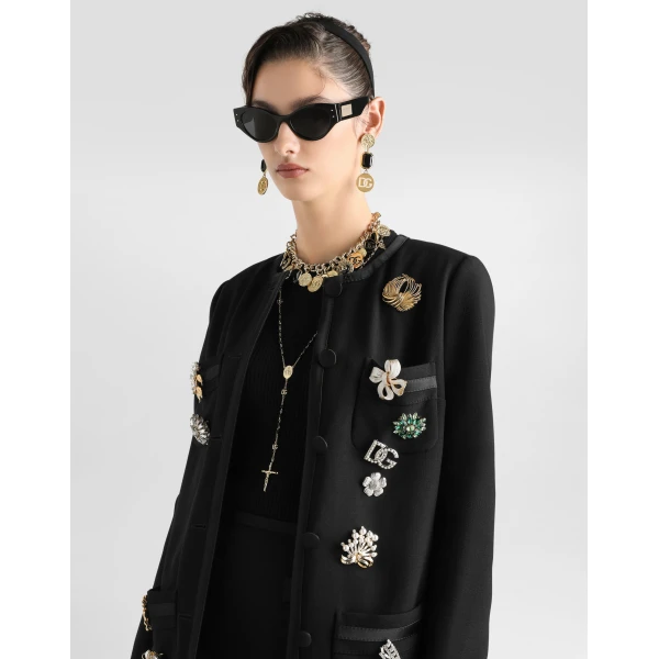 Dolce & Gabbana Single-breasted jacket in double crêpe, view 4