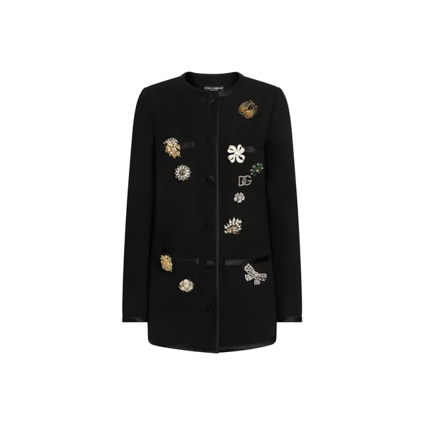Single-breasted jacket in double crêpe
