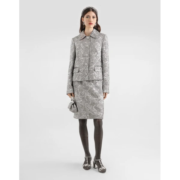 Dolce & Gabbana Single-breasted jacket in floral jacquard, view 2