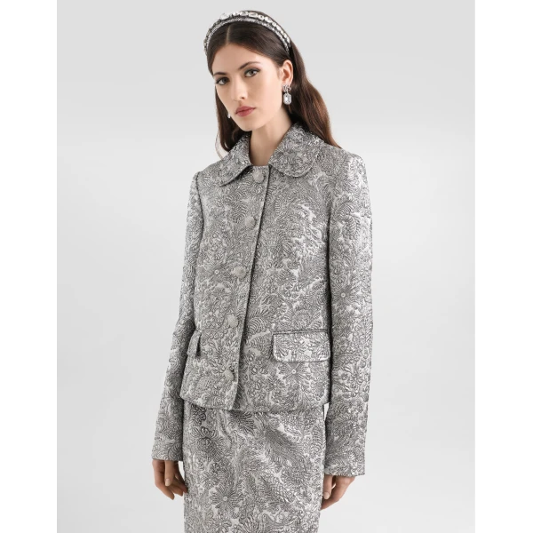Dolce & Gabbana Single-breasted jacket in floral jacquard, view 4