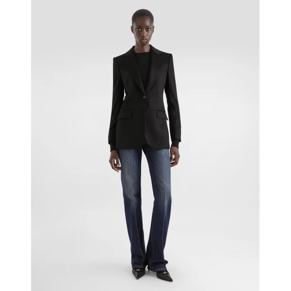 Dolce & Gabbana Single-breasted jacket in silk and Cashmere, view 2