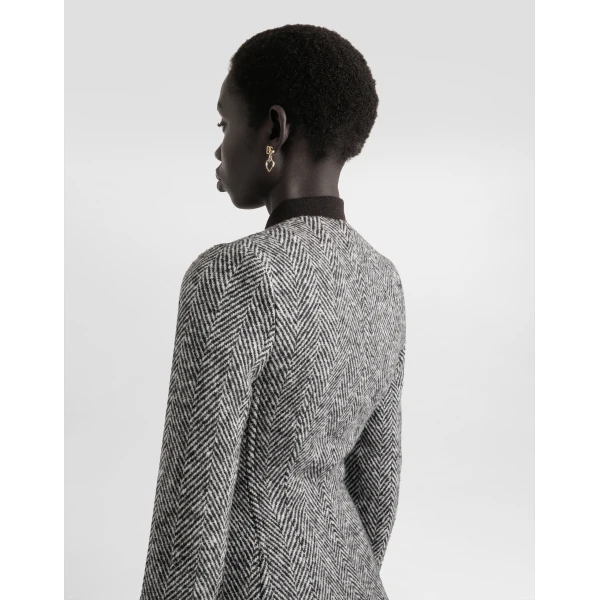 Dolce & Gabbana Single-breasted jacket in wool chevron, view 5
