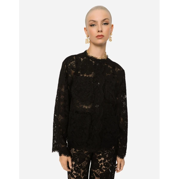 Dolce & Gabbana Single-breasted lace jacket, view 3