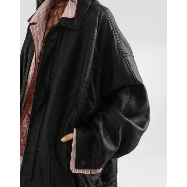 Dolce & Gabbana Single-breasted leather jacket, view 5