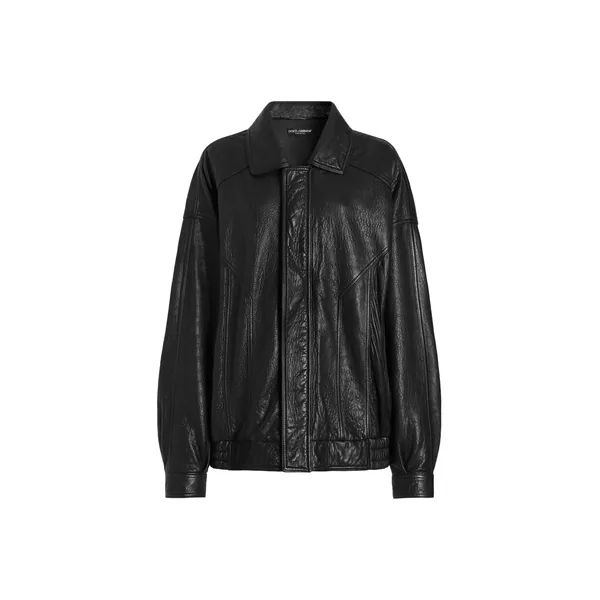 Single-breasted leather jacket