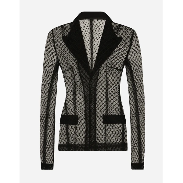 Dolce & Gabbana Single-breasted mesh Dolce tuxedo jacket, view 2