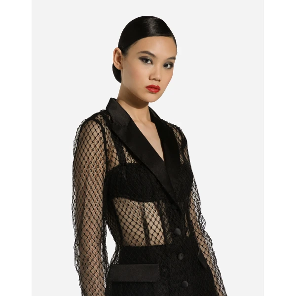 Dolce & Gabbana Single-breasted mesh Dolce tuxedo jacket, view 5