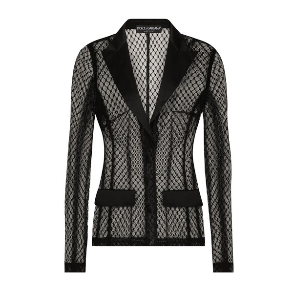 Dolce & Gabbana Single-breasted mesh Dolce tuxedo jacket