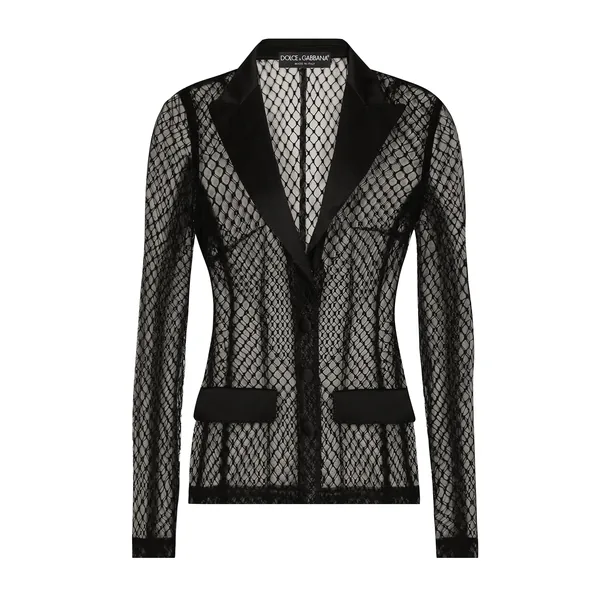 Dolce & Gabbana Single-breasted mesh Dolce tuxedo jacket