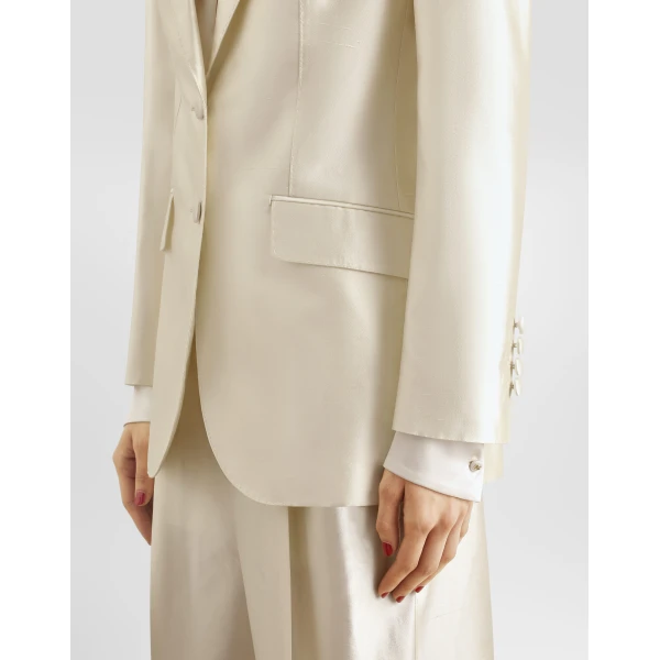 Dolce & Gabbana Single-breasted mikado silk jacket, view 5