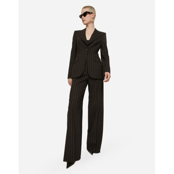 Dolce & Gabbana Single-breasted pinstripe wool Turlington jacket, view 2