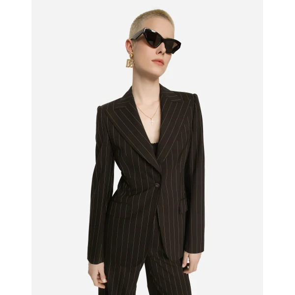 Dolce & Gabbana Single-breasted pinstripe wool Turlington jacket, view 4