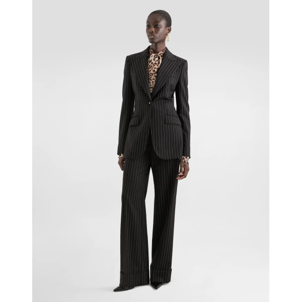 Dolce & Gabbana Single-breasted pinstripe wool jacket, view 2