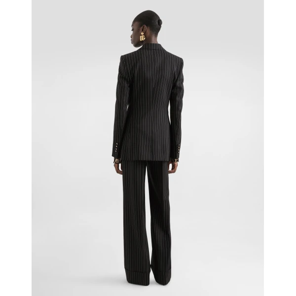 Dolce & Gabbana Single-breasted pinstripe wool jacket, view 3
