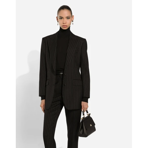 Dolce & Gabbana Single-breasted pinstripe wool jacket, view 4