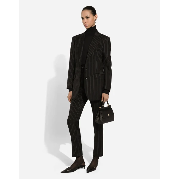 Dolce & Gabbana Single-breasted pinstripe wool jacket, view 5