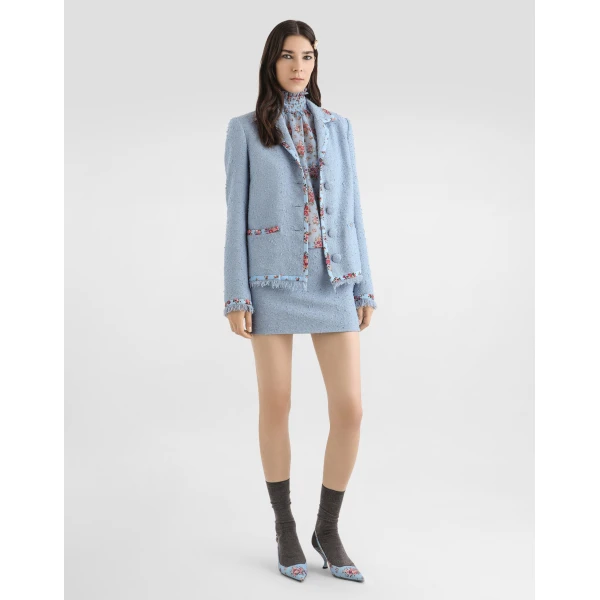 Dolce & Gabbana Single-breasted rachel basketweave jacket, view 2