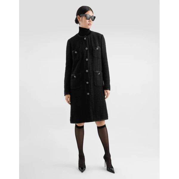 Dolce & Gabbana Single-breasted raschel tweed coat, view 2
