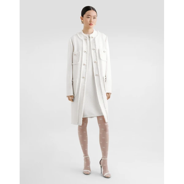 Dolce & Gabbana Single-breasted raschel tweed coat, view 2