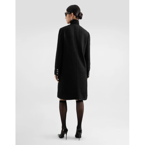 Dolce & Gabbana Single-breasted raschel tweed coat, view 3