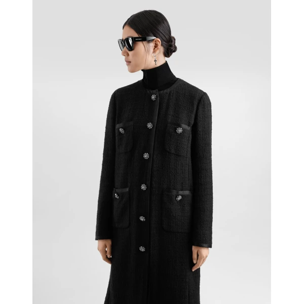 Dolce & Gabbana Single-breasted raschel tweed coat, view 4