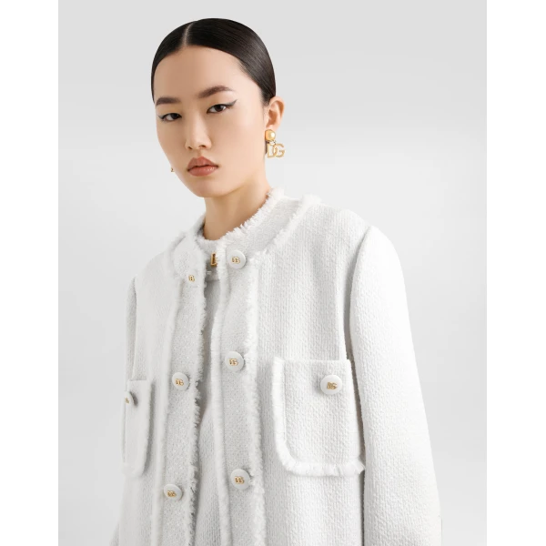 Dolce & Gabbana Single-breasted raschel tweed coat, view 4