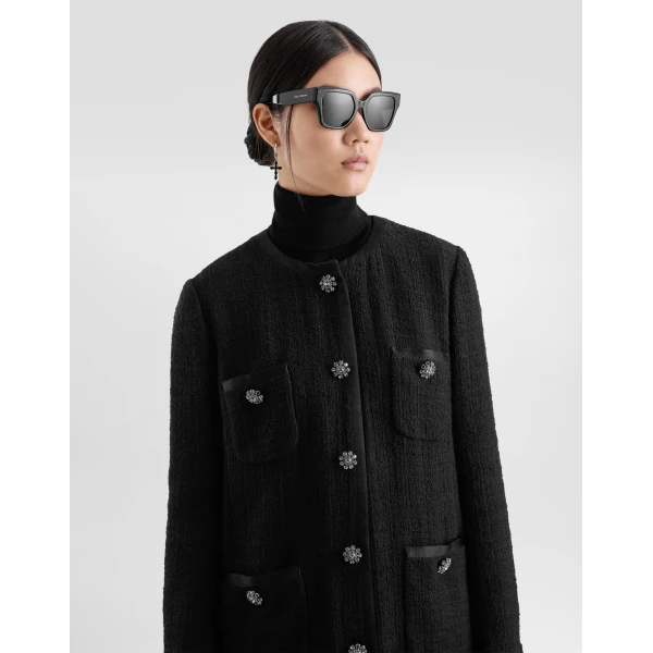Dolce & Gabbana Single-breasted raschel tweed coat, view 5