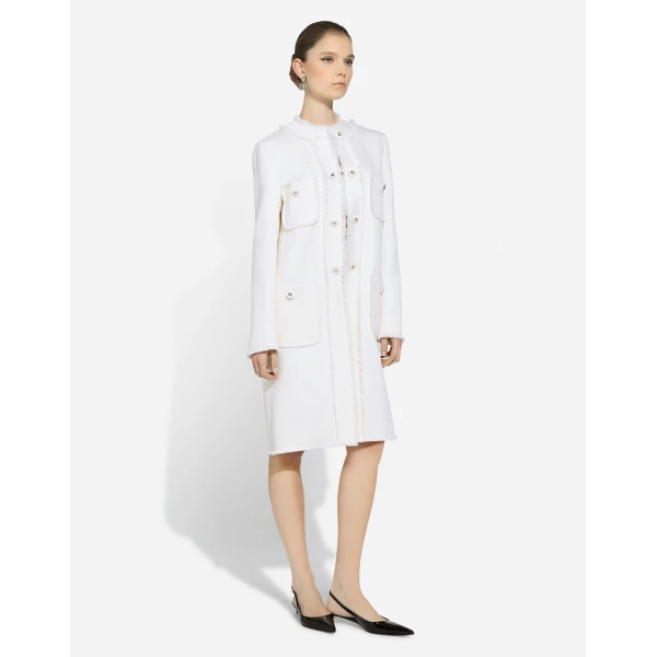 Dolce & Gabbana Single-breasted raschel tweed coat, view 6