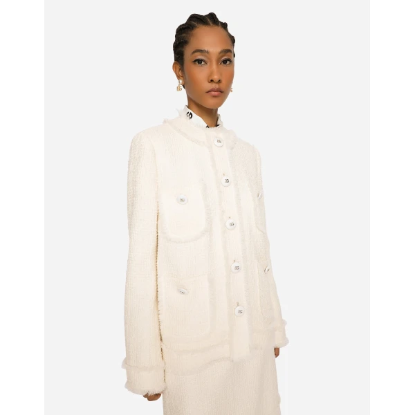 Dolce & Gabbana Single-breasted raschel tweed jacket, view 3