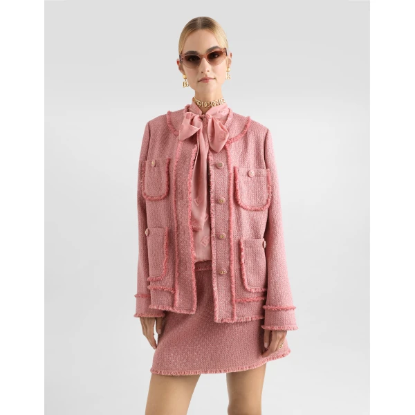 Dolce & Gabbana Single-breasted raschel tweed jacket, view 4