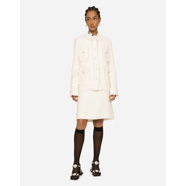 Dolce & Gabbana Single-breasted raschel tweed jacket, view 4