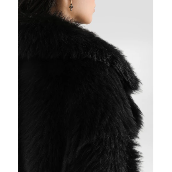 Dolce & Gabbana Single-breasted shearling coat, view 6