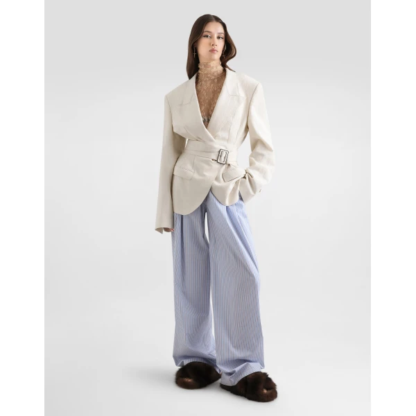 Dolce & Gabbana Single-breasted taormina jacket in rustic canvas, view 2