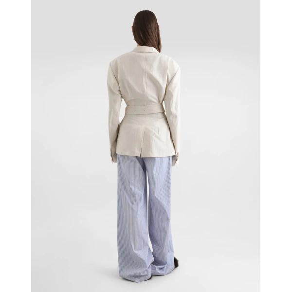 Dolce & Gabbana Single-breasted taormina jacket in rustic canvas, view 3