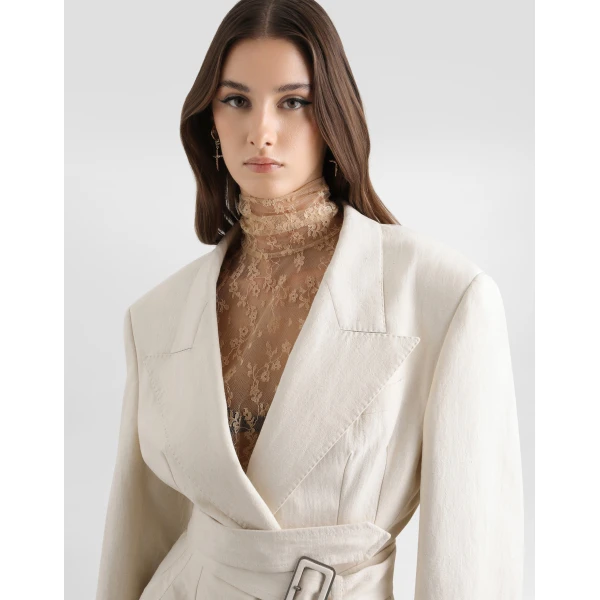 Dolce & Gabbana Single-breasted taormina jacket in rustic canvas, view 5