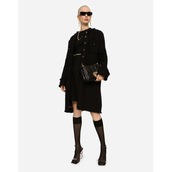 Dolce & Gabbana Single-breasted tweed coat, view 2