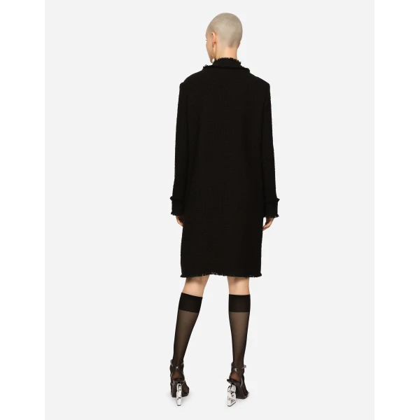 Dolce & Gabbana Single-breasted tweed coat, view 5