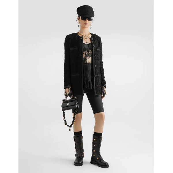Dolce & Gabbana Single-breasted tweed jacket, view 2