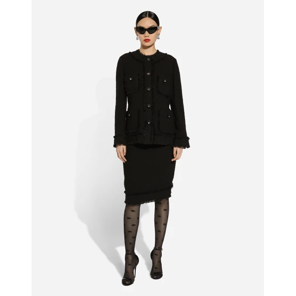Dolce & Gabbana Single-breasted tweed jacket, view 2