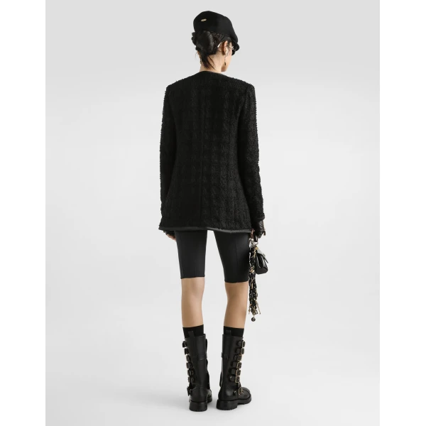 Dolce & Gabbana Single-breasted tweed jacket, view 3