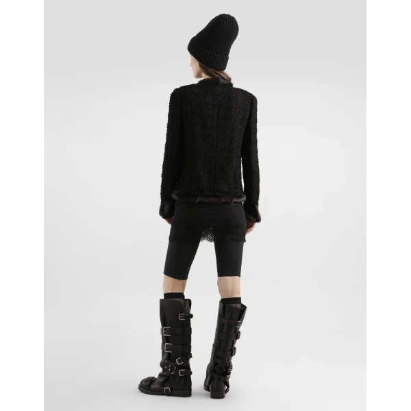 Dolce & Gabbana Single-breasted tweed jacket, view 3