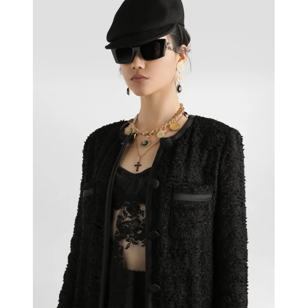 Dolce & Gabbana Single-breasted tweed jacket, view 4