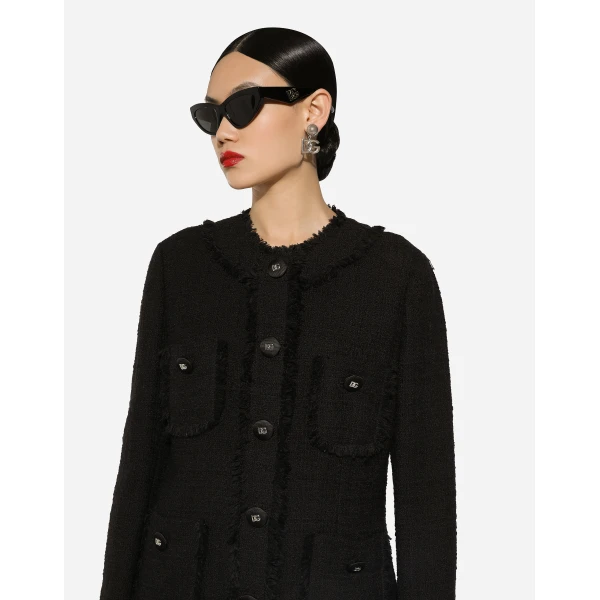 Dolce & Gabbana Single-breasted tweed jacket, view 4